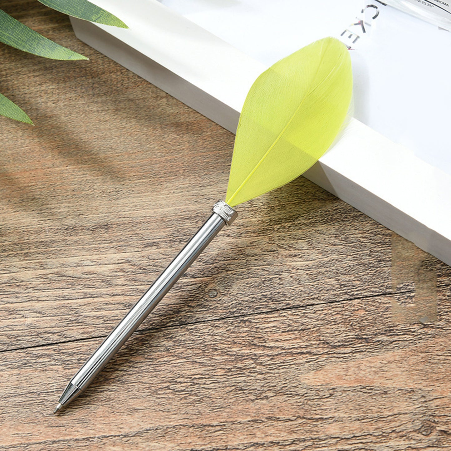 Vintage Feather Pen Silver Barrel Ball Pen