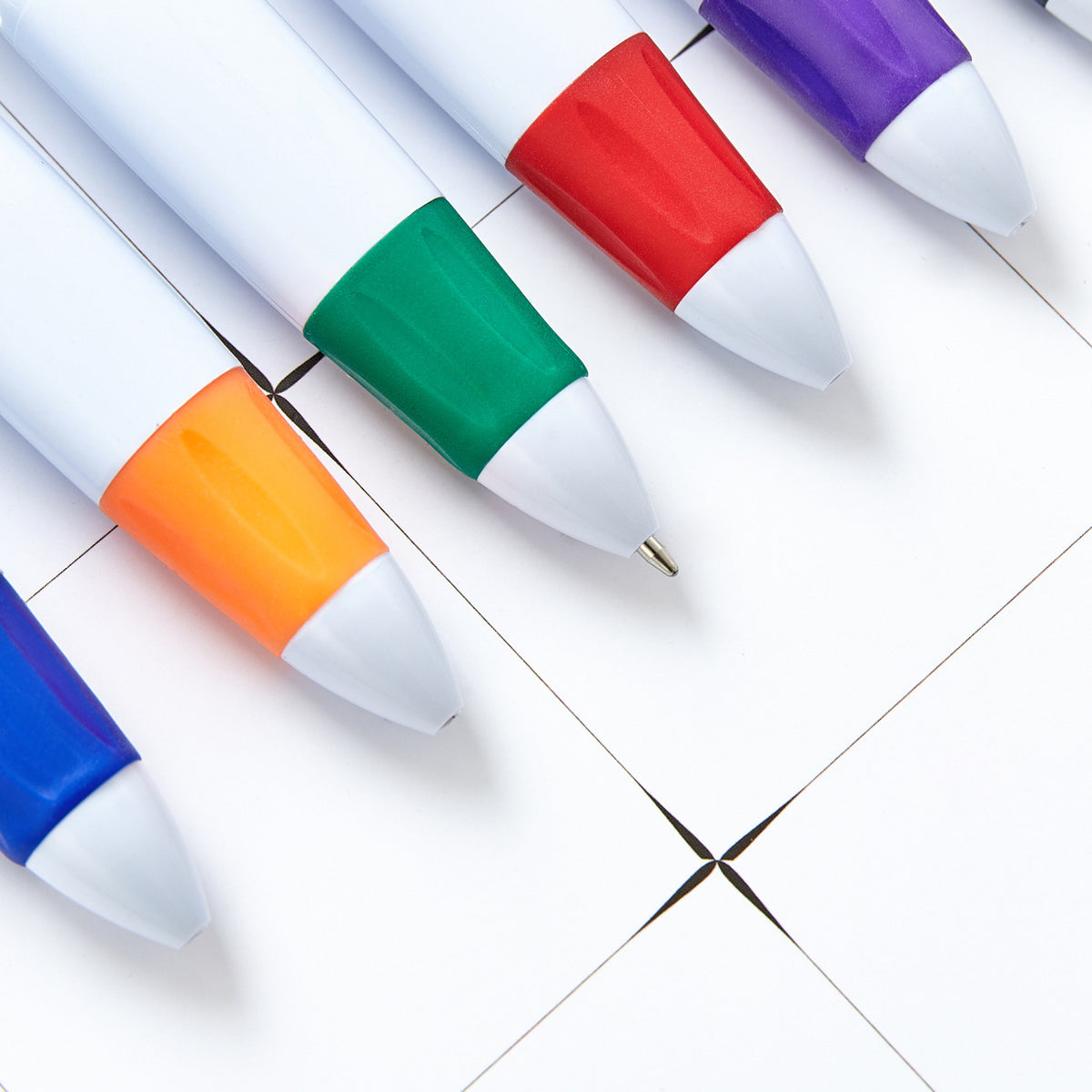 4-Color Original Retractable Ballpoint Pen w/Carabiner