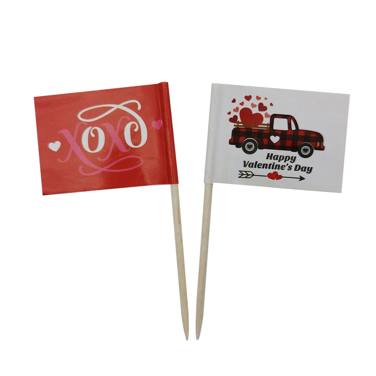 4"L Custom Mini Paper Cheese Markers Cupcake Toppers Flags