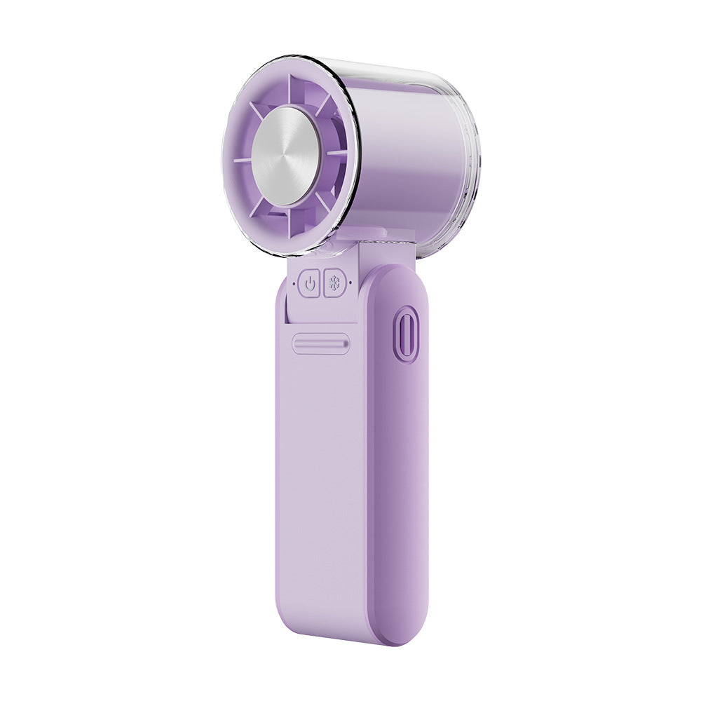 Mini Handheld Fan Freezy Personal Fan Refrigeration Fan W/ 1-100 Stepless Adjusting & Battery Status