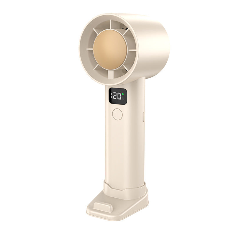 USB Rechargeable Digital Display Mini Fan W/ Detachable Desktop Base