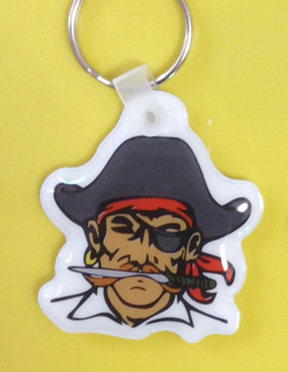 Pirate Shaped PVC Flashlight Keychain