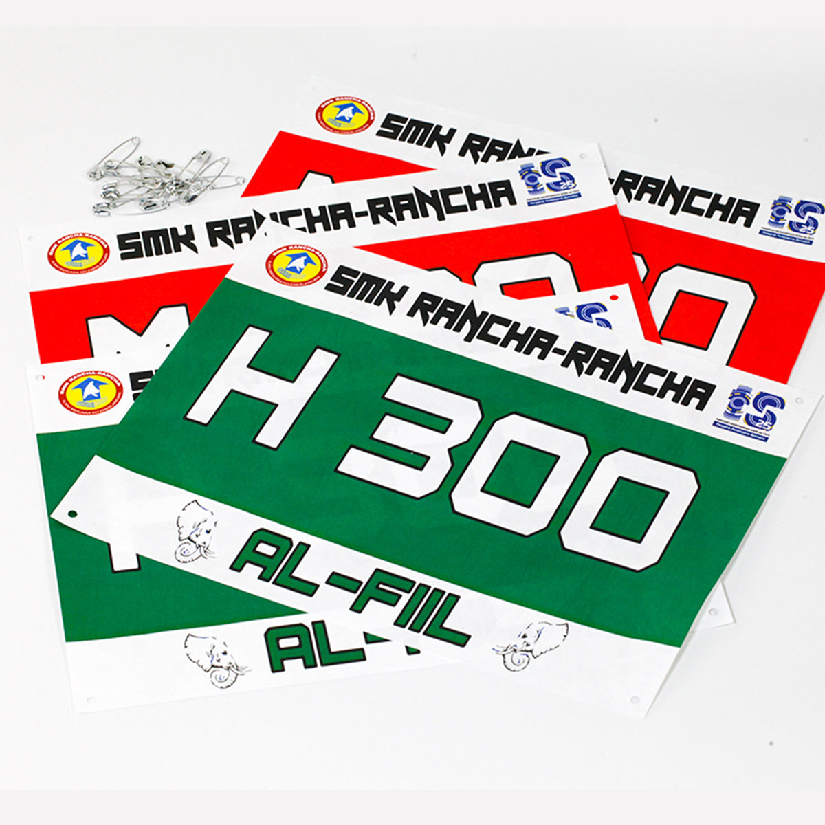 Custom 9.5" x 5.9" Tear-Resistant Paper Running Race Bib Athletic Number with Safety Pins