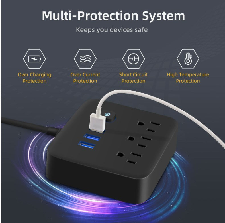 Surge Protector Power Strip w/USB Charging Ports