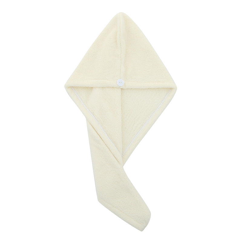 Microfiber Hair Towel Warp Super Absorbent Hair Shower Cap with Button Quick Dry Towel