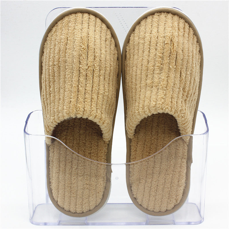 Thicken Coral Velvet Non-Slip Closed-Toe Hotel Slipper