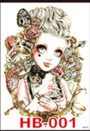 Colorful Body Tattoo Sticker (8.2" x 5.8")