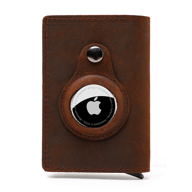 RFID Genuine Leather Air Tag Tracker Gentleman Wallet Money Clip