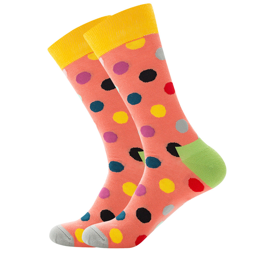 Full Printing Knit Cotton Crew Business Socks & Dress Socks