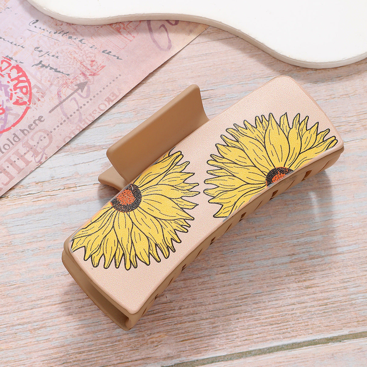 Hair Claw Clips for Women PU Leather Hairpins Traditional ( Large )