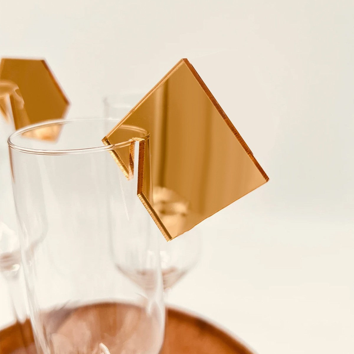 Square Shape Acrylic Drink Marker Wine Glass Recognizer