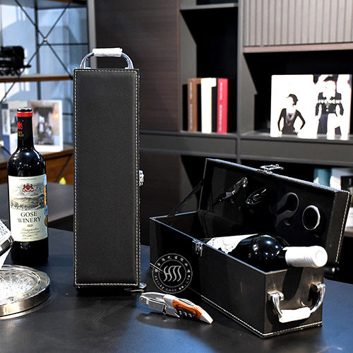 PU Leather Wine Bottle Gift Box Wine Tool Set Wine Gift Set