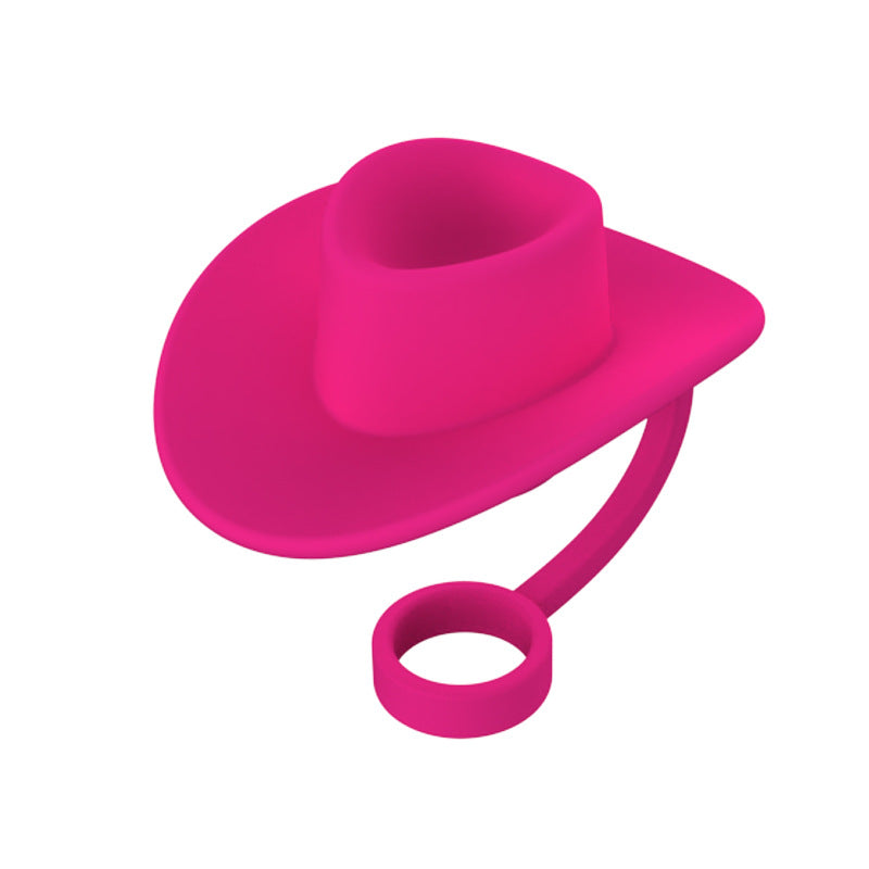 Cowboy Hat Silicone Straw Covers Cap