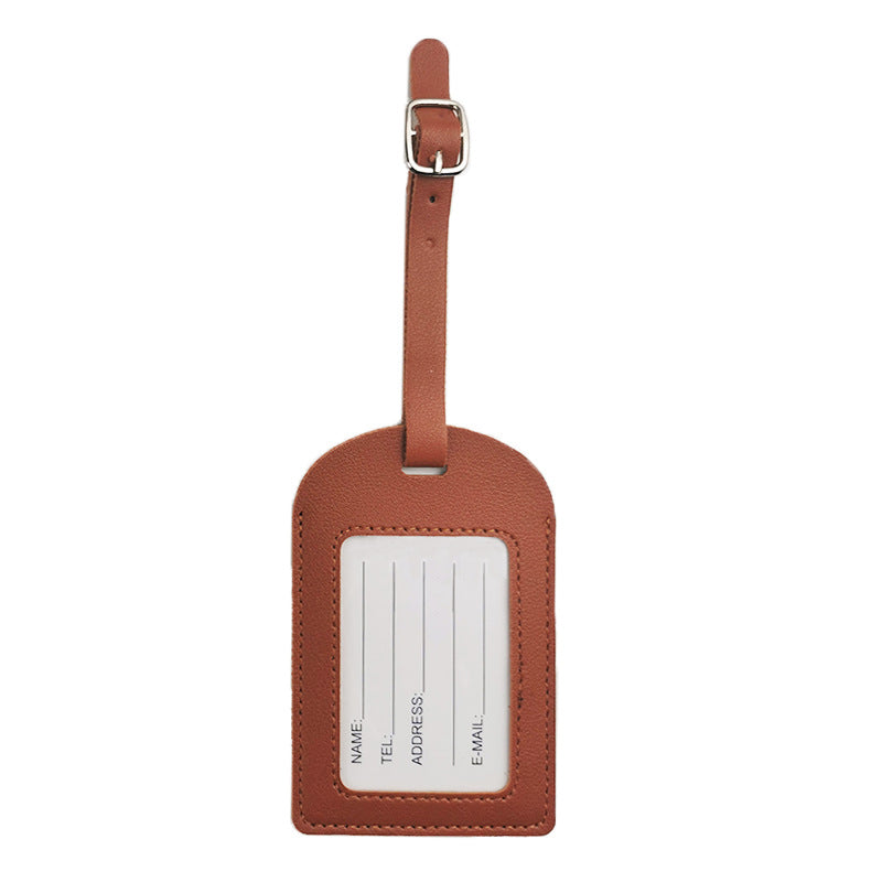 Small PU Leather Luggage Personalizable Travel ID Tag For Travel Business Trip