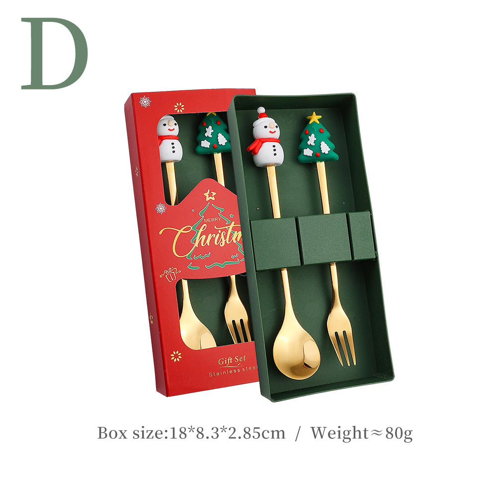 Stainless Steel Christmas Tableware 2 Piece Stainless Steel Flatware