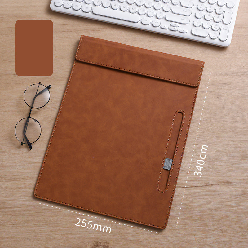 A4 PU Leather Magnetic Clipboard w/Pen Holder