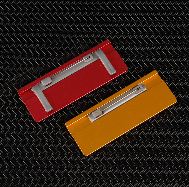 Professional Aluminum Alloy Name Tags Nameplate Badge with Safety Pin & Window #13