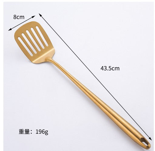 Gold Stainless Steel Spatula Heavy Duty Metal Spatula Frying Spatula