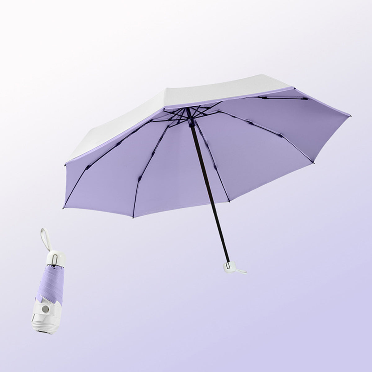 5 Fold Travel Lightweight Protable Pocket Mini Capsule Umbrella Manual Open 8 Panels Umbrella