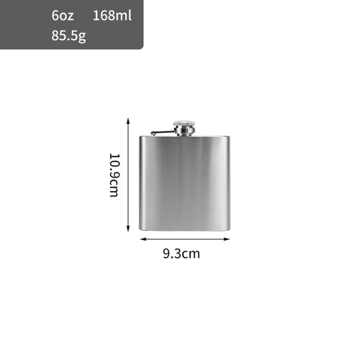 6 OZ Silver Stainless Steel Flask Women Whiskey Flask