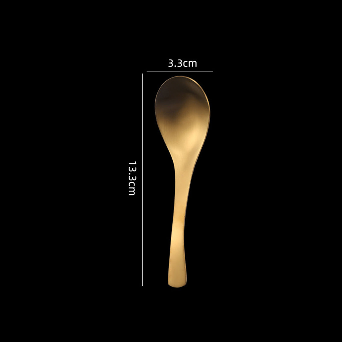 5.24" Gold Matt Surface 304 Stainless Steel Soup Spoon Ice Cream Spoon