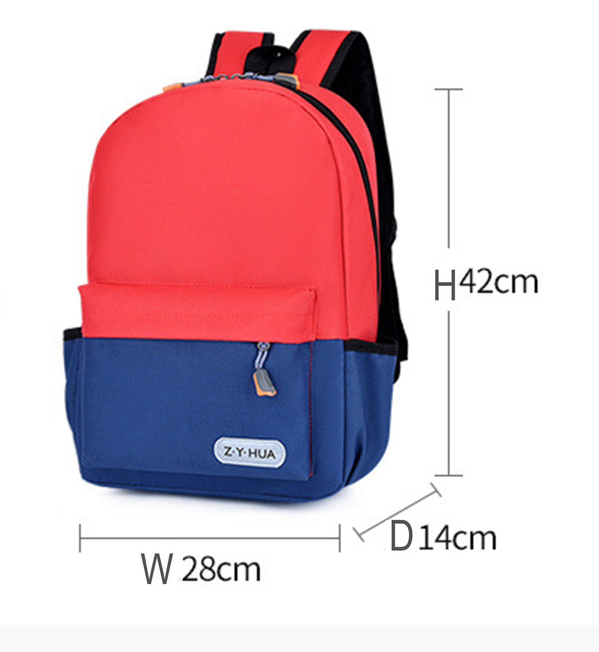 Double Color Middle School Student School Backpack Shopping Bag Pupils Backpack