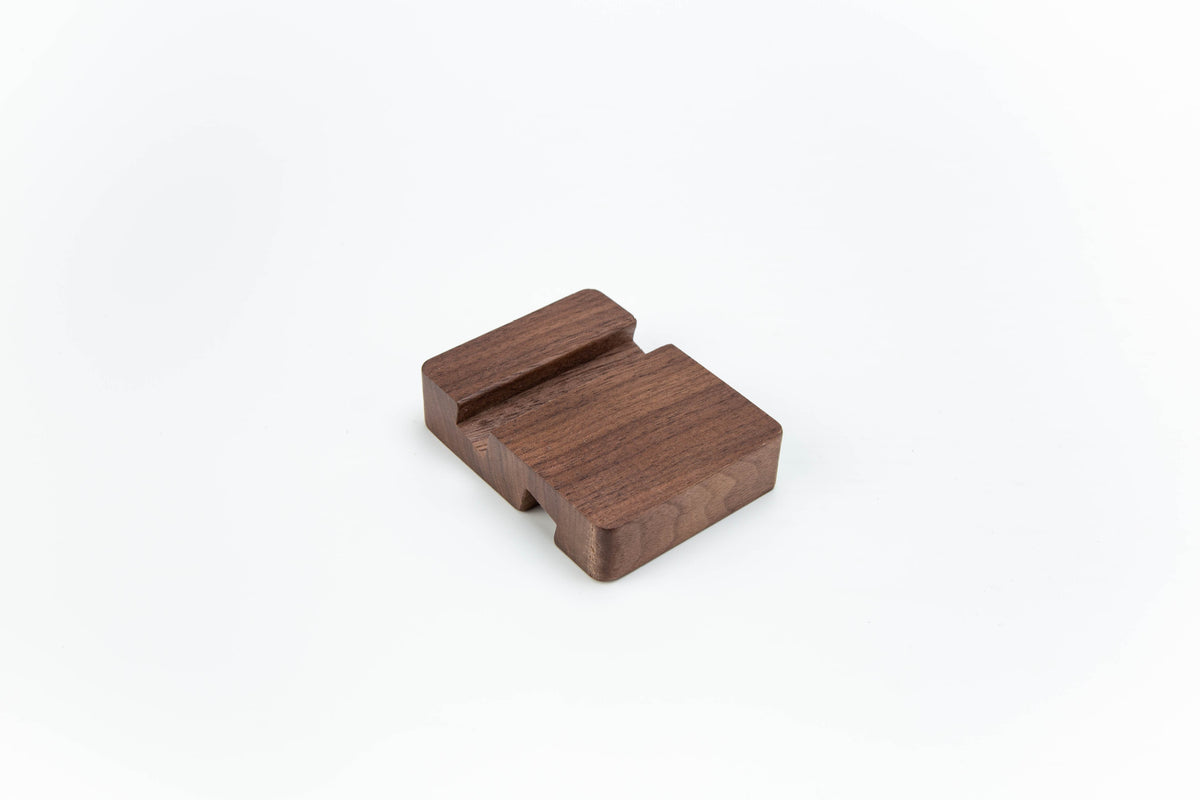 #862-2 Black Walnut Wood Double Side Using Phone Stand