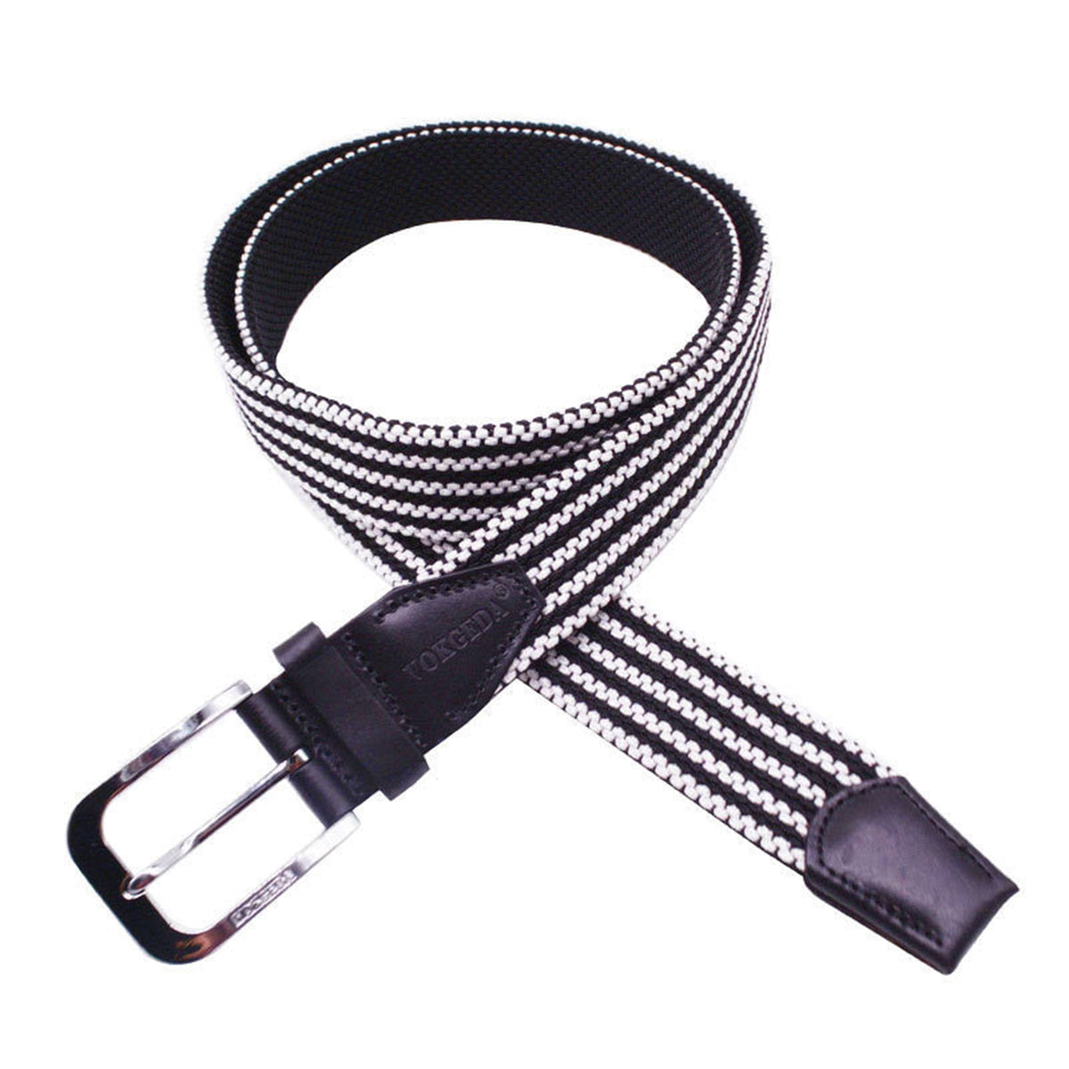 Perforated Elastic Woven Belt Needle Buckle Elastic Belt Casual woven belt