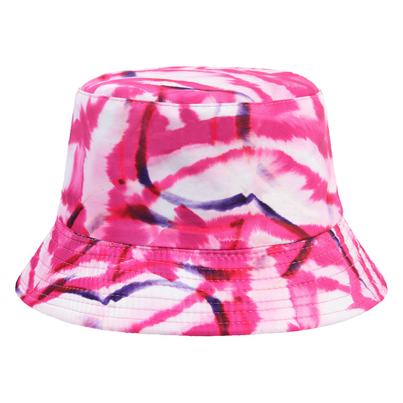 #22 Geometric Tie-dye Pattern Basin Cap Bucket Hat