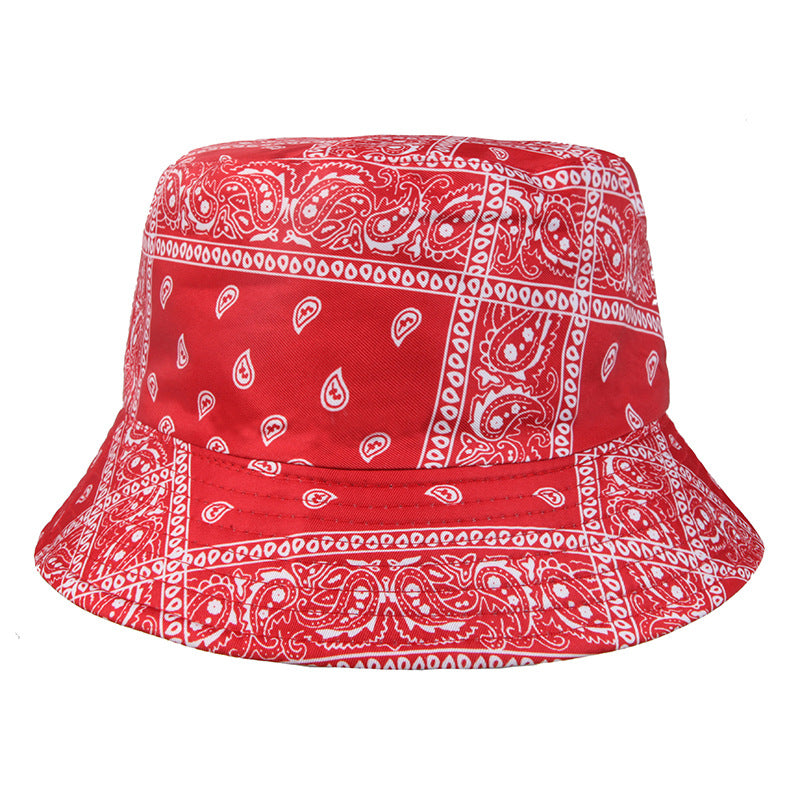 #60 Retro Flower Printed Bucket Hat Free Style Foldable Basin Hat