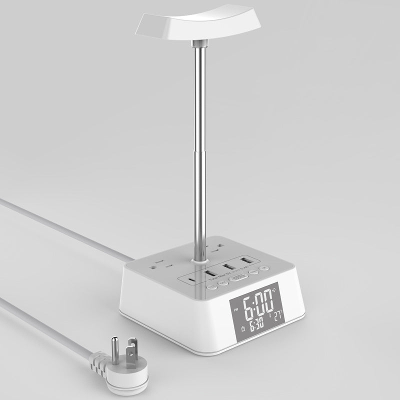 3 Level Light Desk Lamp Electronic Clock Socket Clock Charger #MG-08PD