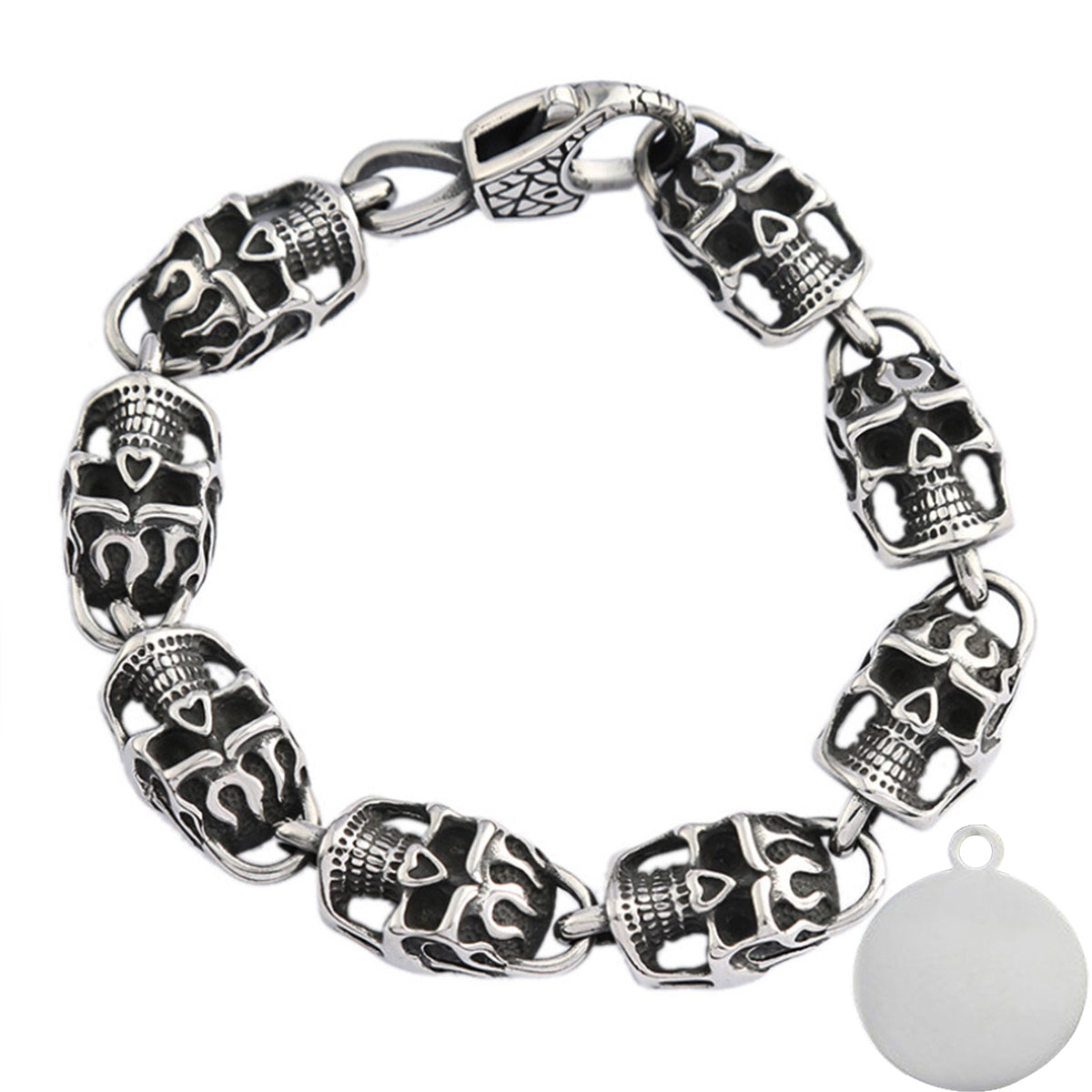 Skull Punk Tank Bracelet Skull Charm #10