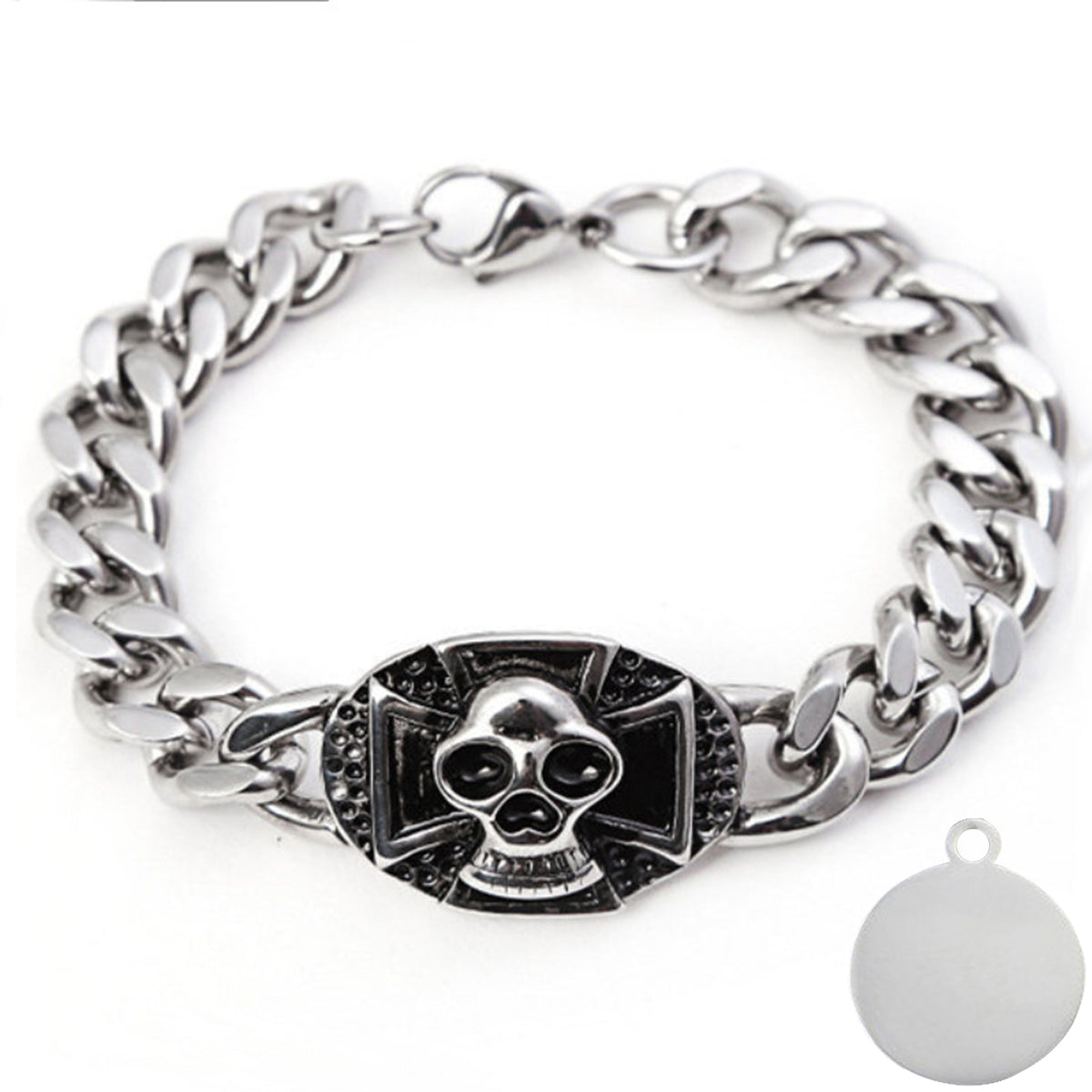 Skull Punk Tank Bracelet Skull Charm #12