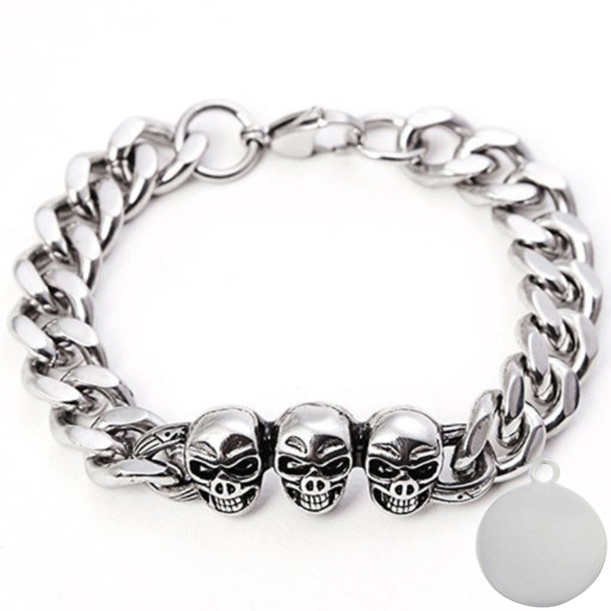 Skull Punk Tank Bracelet Skull Charm #17