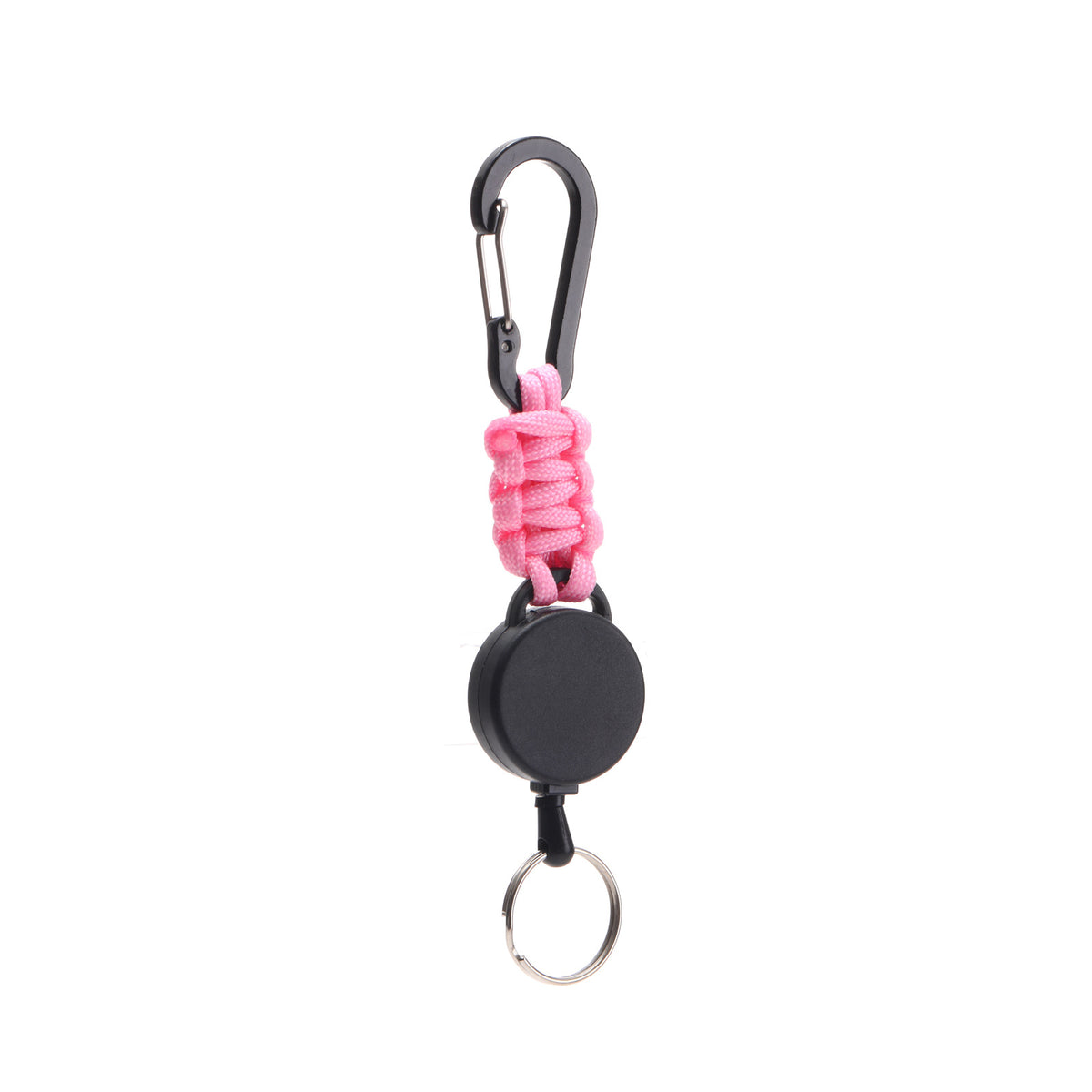 Telescopic Wire Rope Anti-Thief & Anti-Lost Keychain W/ Flat Carabiner