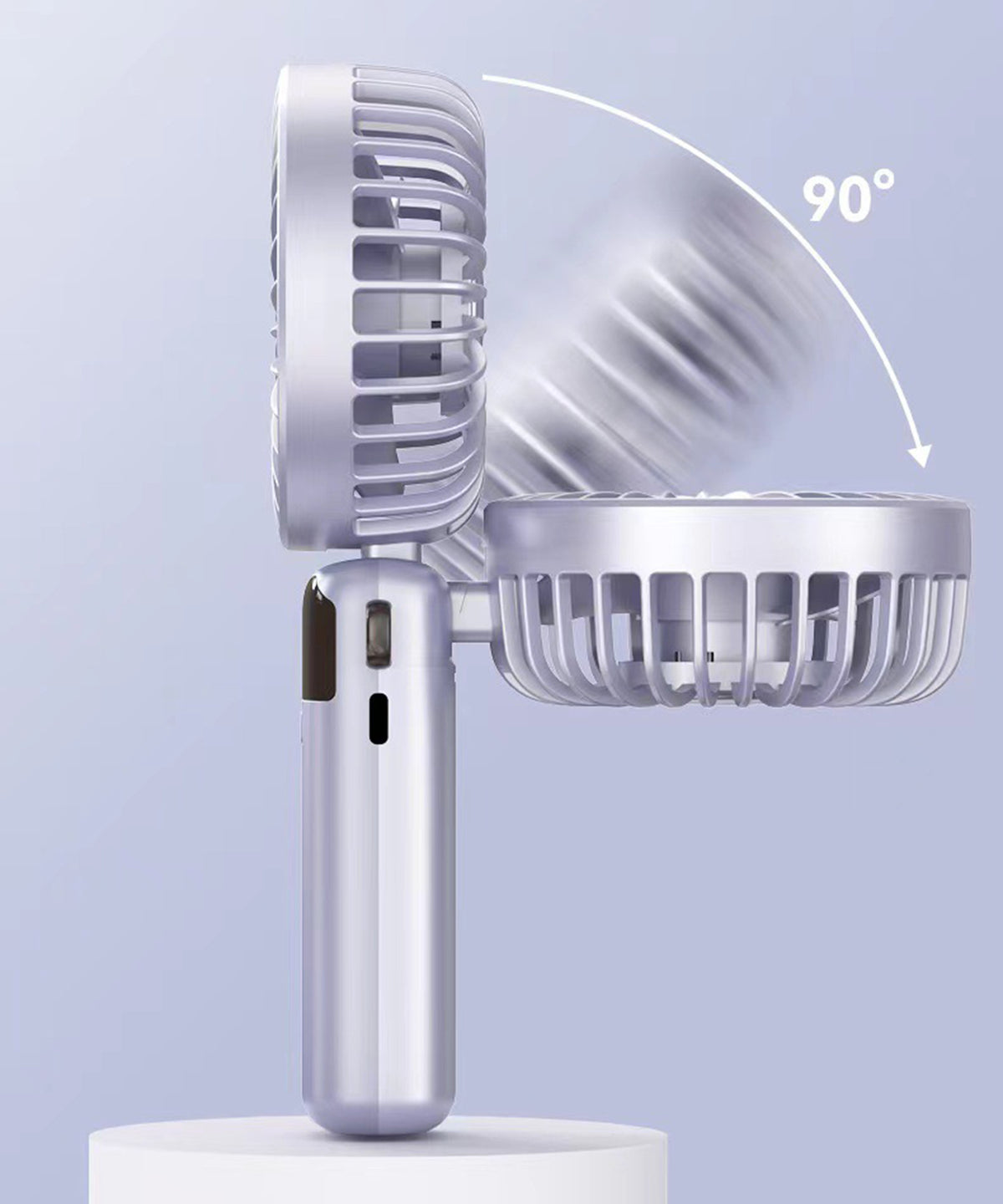 USB Handheld Portable Fan With Foldable Neck-hanging Rechargeable Mini Fan