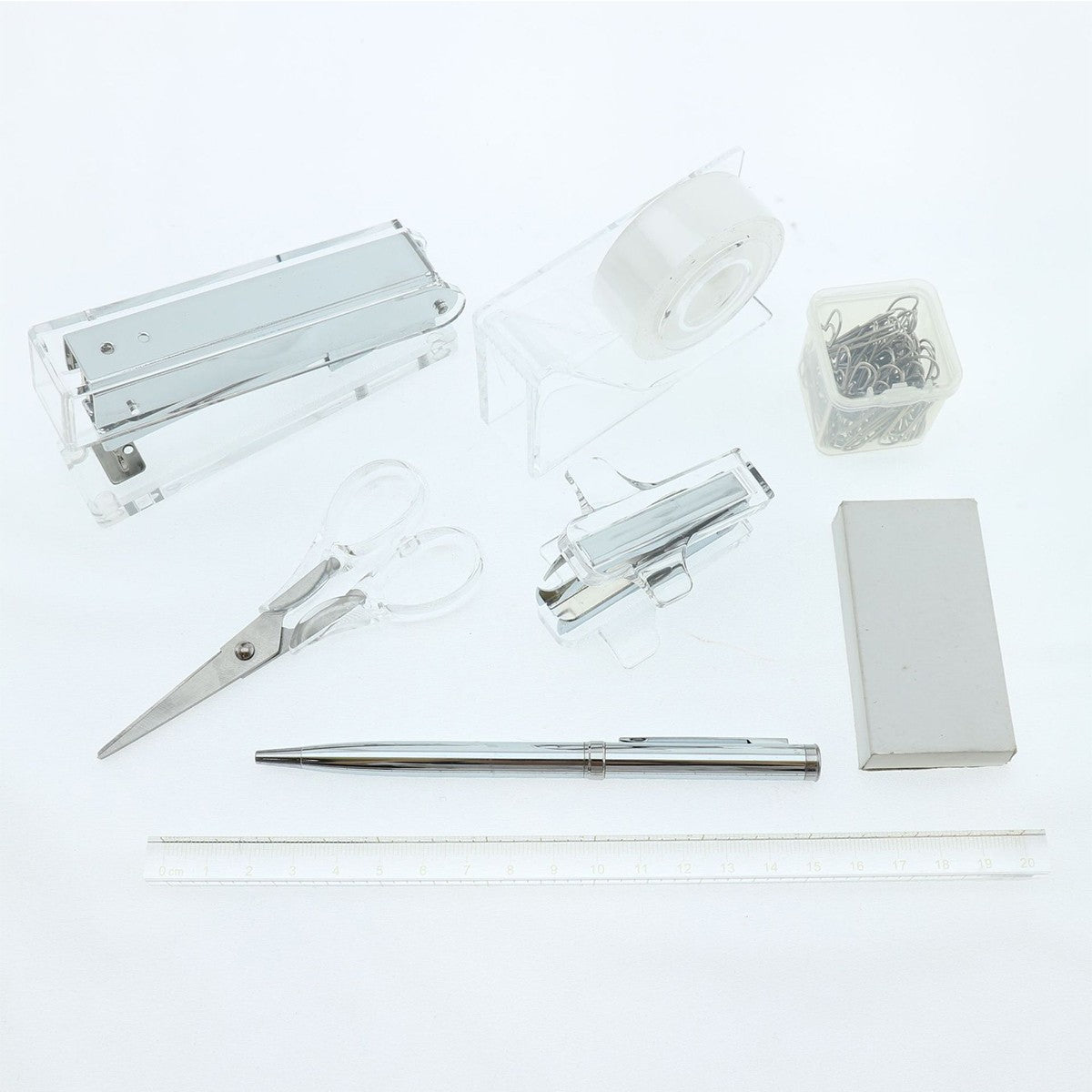 Mini Transparent Acrylic Stapler Stationery 8 PCS Set #4
