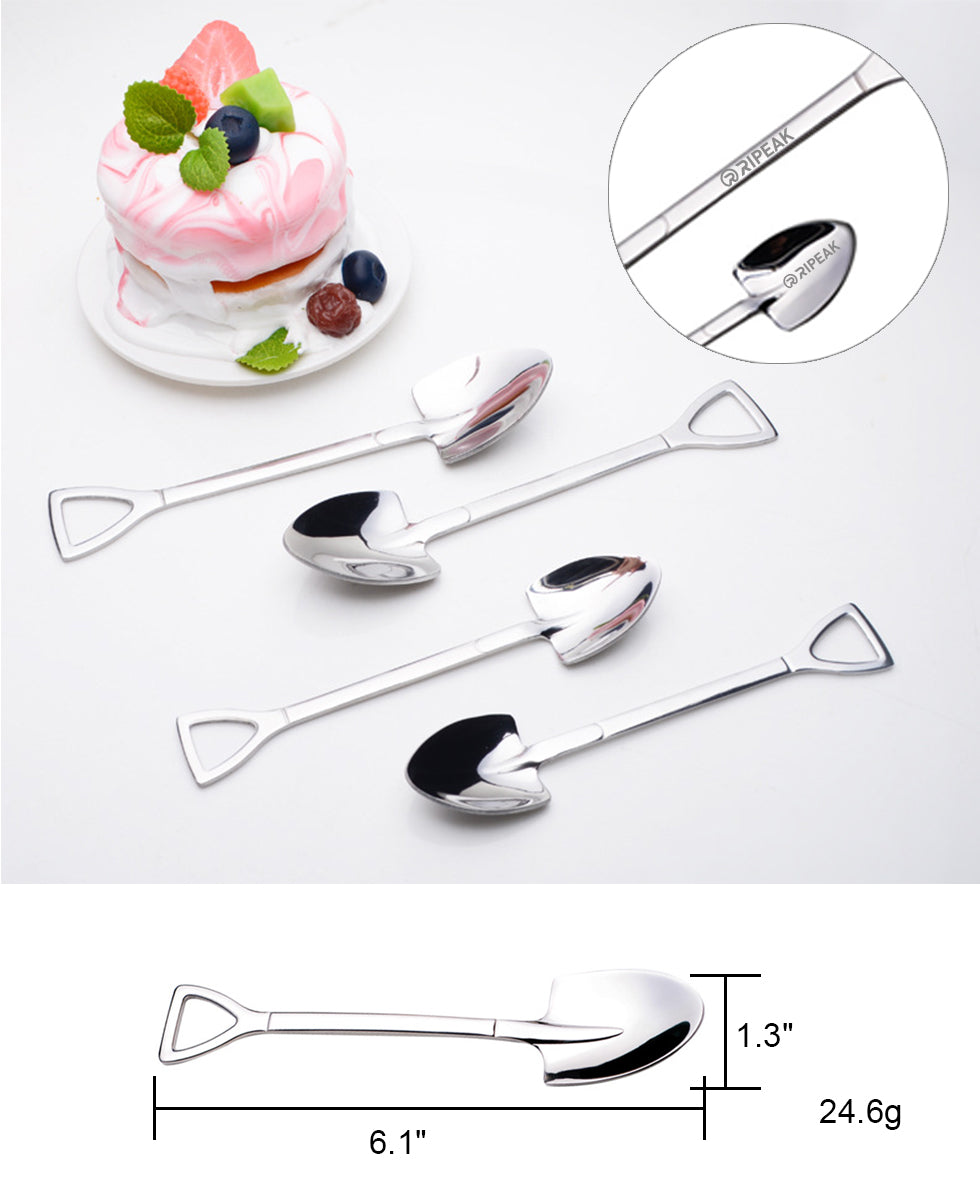 #304 Stainless Steel 6" Ice Cream Round Shovel Spoon w/Glossy Surface
