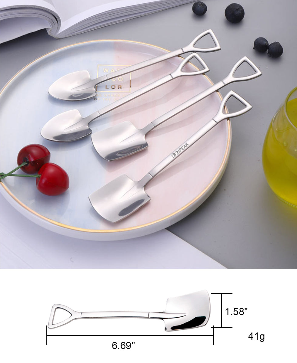 7" Glassy Surfacel Square Shovel Ice Cream Spoon