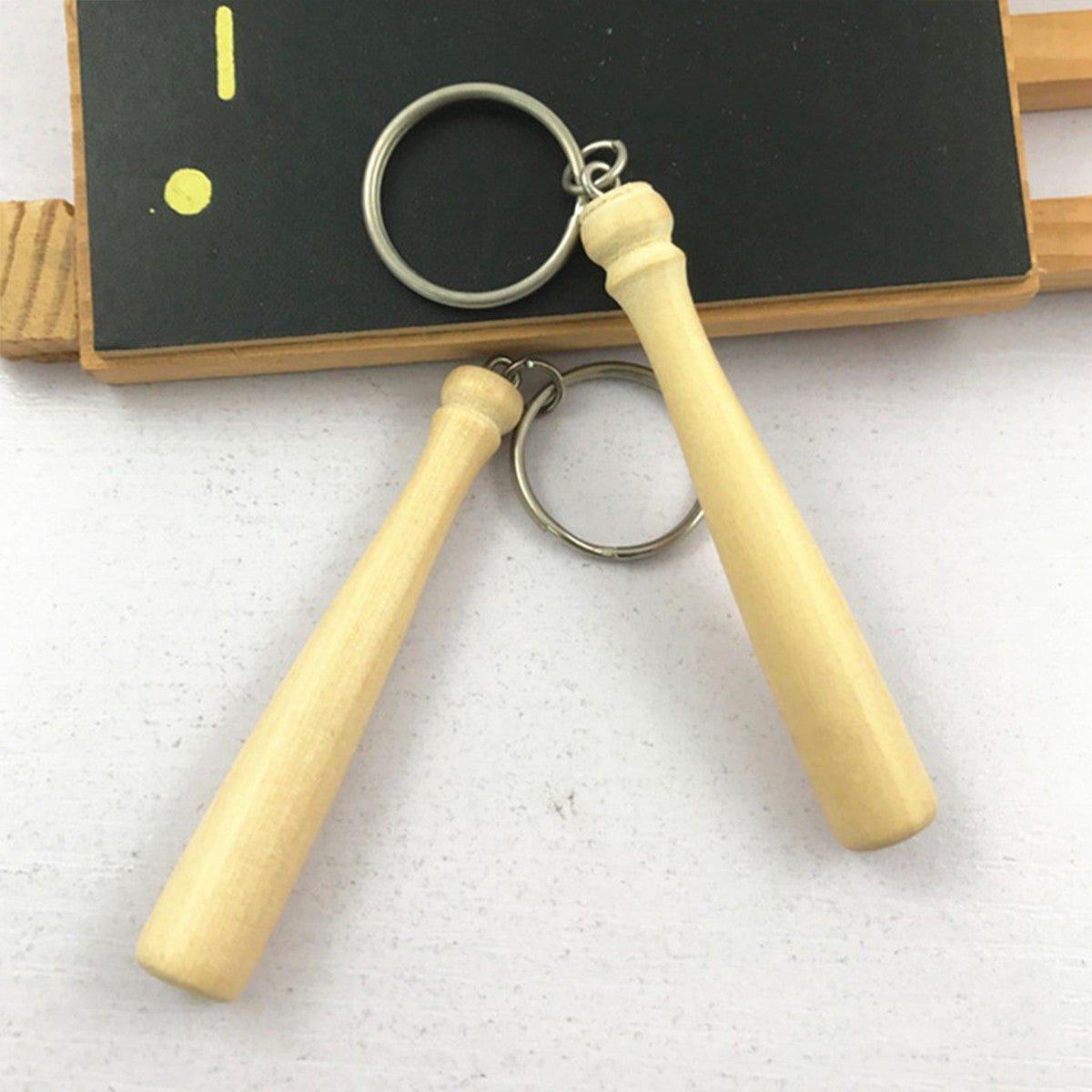 Wood Baseball Bat Keychain #L