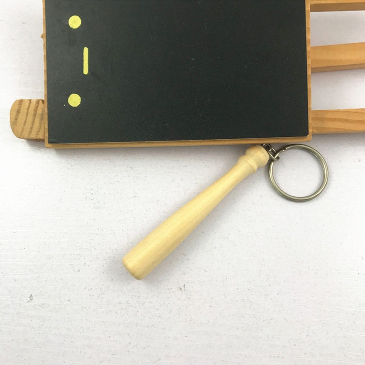 Wood Baseball Bat Keychain #S