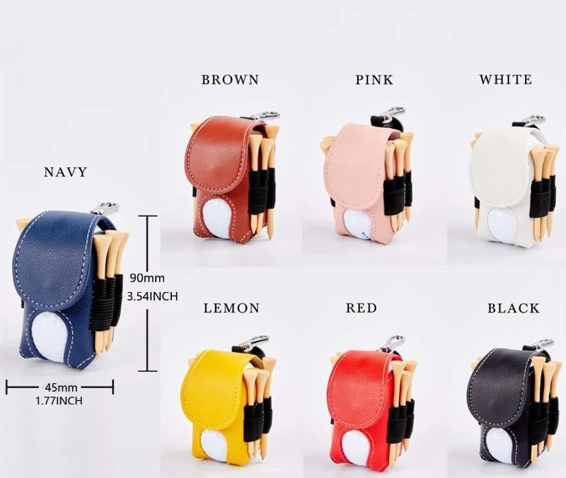 PU Leather Golf Ball Pouch