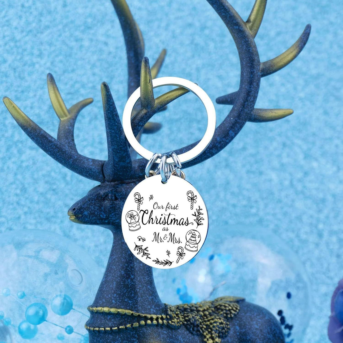 Custom Christmas Metal Round Keyring