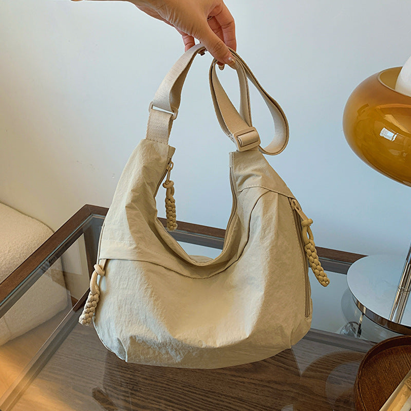 Water Washed Wrinkled Nylon Dumpling Bag Crossbody Bag