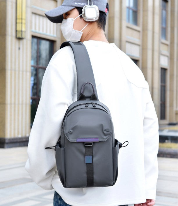 Waterproof PU Leather Sports Chest Bag Crossbody