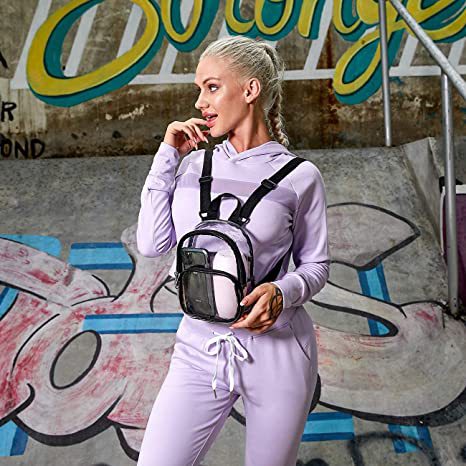 Clear PVC Crossbody Shoulder Bag Backpack