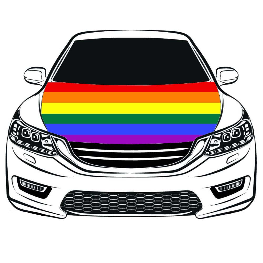 Car Flag Hood Cover Rainbow Pattern