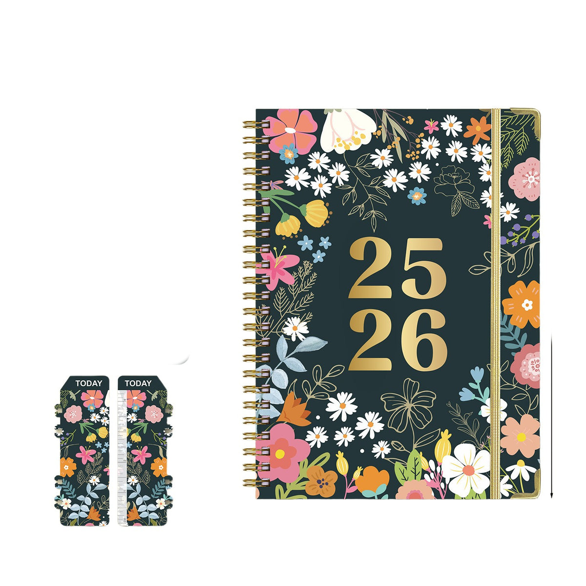 Metal Edged Spiral Journal A5 Notebook W/ Bookmark