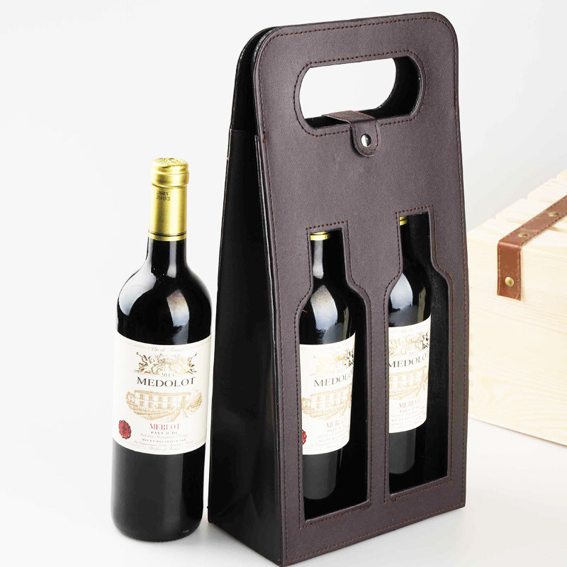PU Leather Wine Bottle Protector Bag