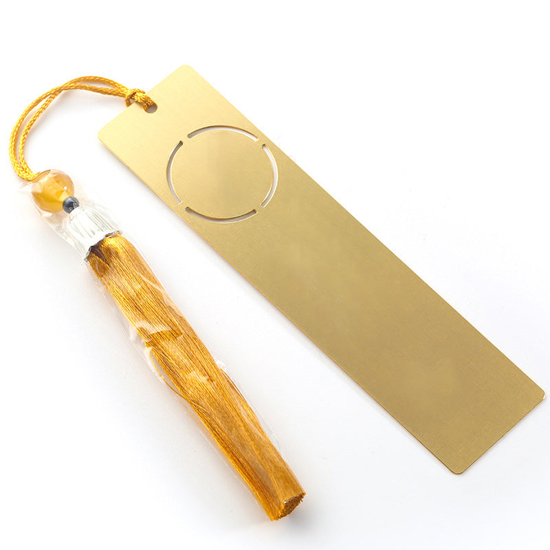 Hollowed Out Metal Bookmark With Tassel